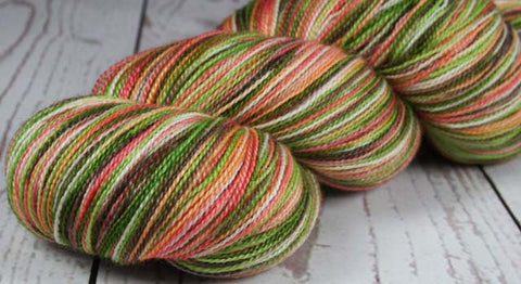 HEY PUMPKIN: Superwash Merino-Silk-Stellina Sparkle - Lace Weight Yarn - Hand dyed Variegated yarn