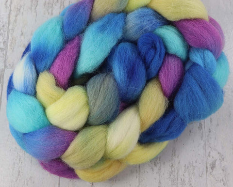BAAD ROMANCE: Bluefaced Leicester / Sparkle Nylon - 4.0 oz - Hand dyed spinning wool - roving
