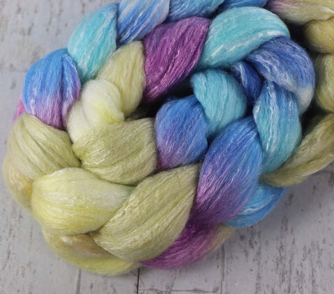WINE TASTING: Polwarth Silk roving - 3.9 oz - Hand dyed spinning wool