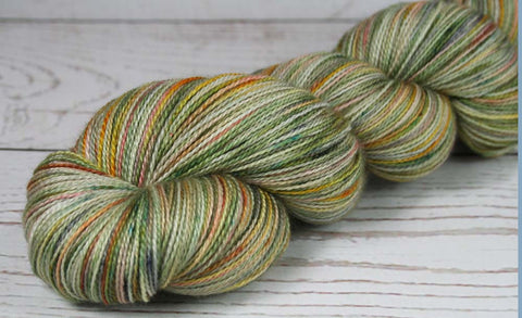 HEY PUMPKIN: Superwash Merino-Silk-Stellina Sparkle - Lace Weight Yarn - Hand dyed Variegated yarn