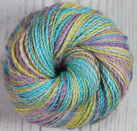 RASPBERRY BERET loves PURPLE RAIN - Hand dyed, hand spun DK yarn