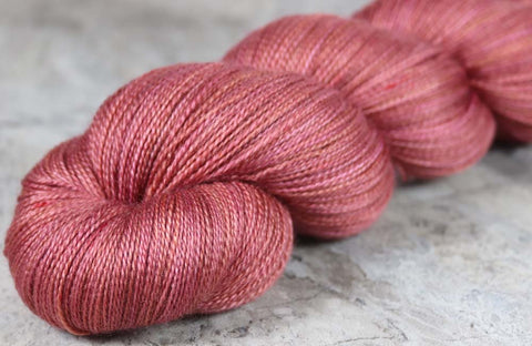 LOVE SHACK: SW Merino-Silk-Stellina Sparkle - Hand-dyed Variegated Lace Yarn - Pink Sparkle