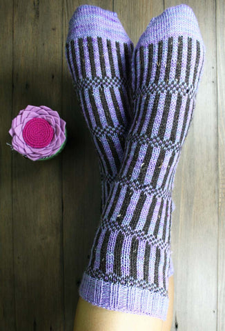 KNITTING PATTERN for Flowers on a Fence Socks -  Charted Colorwork Sock pattern - digital download