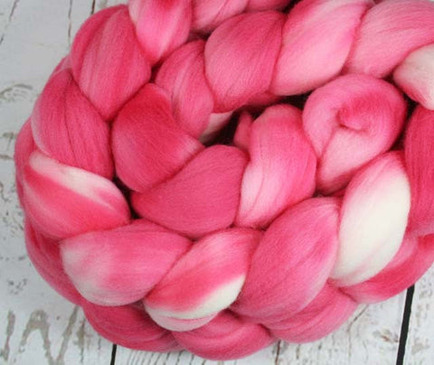LOVE: Polwarth Merino Bright Nylon roving - 4.0 oz - Hand dyed Spinning wool
