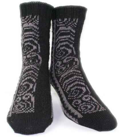 KNITTING PATTERN for West Maui Mountain Socks - Charted Sock pattern digital download