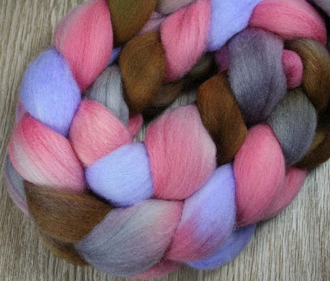 WINE TASTING: Polwarth Silk roving - 3.9 oz - Hand dyed spinning wool