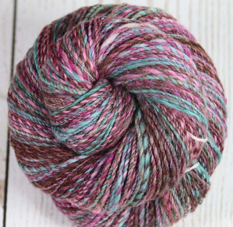 RASPBERRY BERET loves PURPLE RAIN - Hand dyed, hand spun DK yarn