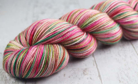 SPRINGTIME BLOOMS: SW Merino-Nylon - Sport weight - Hand-dyed Variegated yarn