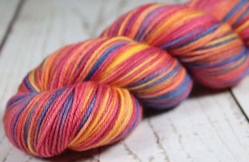 REBEL BOWIE RED: Superwash Merino-Nylon - DK Yarn - Hand dyed variegated yarn