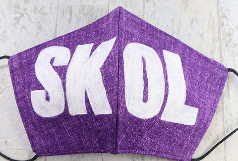 MASK: SKOL Flower Print - Medium | Hand printed, block printed - sports team fan mask