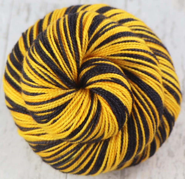 BLACK GOLD: SW Merino/Nylon - Self-striping Hand-dyed Sock Yarn/tight twist  - PITTSBURGH