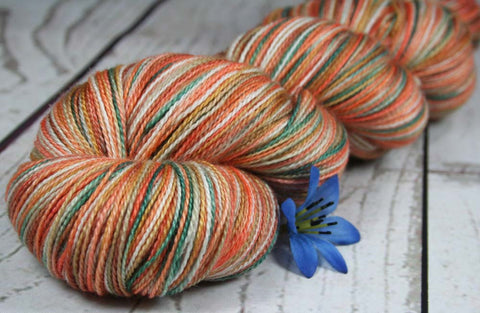 SAN CLEMENTE SUNSET: Superfine Merino-Silk - Hand dyed Lace Weight Yarn - California Sunset colors
