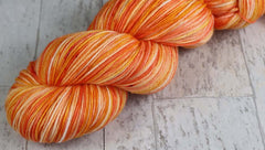 A STUDY IN ORANGE: SW Merino-Nylon - DK Weight - Hand dyed variegated yarn