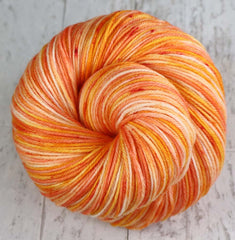 A STUDY IN ORANGE: SW Merino-Nylon - DK Weight - Hand dyed variegated yarn