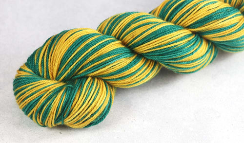 Emerald Green & Gold: Self Striping Merino Yarn - Sorority, Fraternity Colors - Dyed to Order