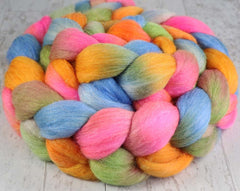 AURORA ICE BAR: Rambouillet / Merino / Bright Nylon roving - 5.0 oz - Hand dyed spinning wool