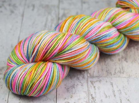 AURORA ICE BAR: SW Merino Wool-Silk- Hand dyed Variegated sock yarn