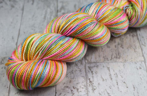 LION MONUMENT IN WINTER: SW Merino / Tweed Nylon - Hand dyed Variegated sock yarn