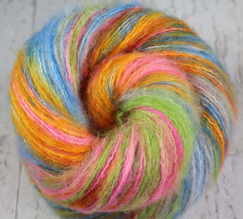 AURORA ICE BAR: Baby Alpaca, Merino, Cotton - Hand dyed variegated fluffy fingering yarn