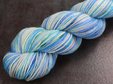 BLUE-GRAY-BLACK-WHITE: SW Merino/Cashmere/Nylon - Hand dyed Variegated sock yarn - DETROIT