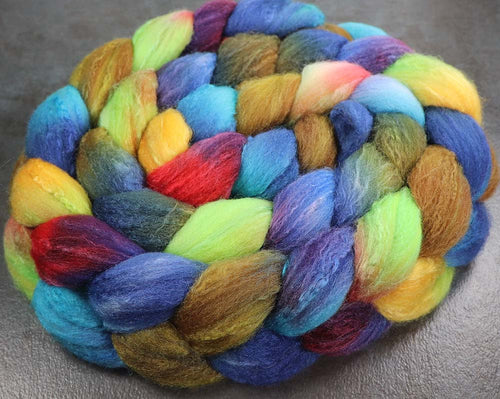 BEACH DAY: Rambouillet Silk Wool Top - 5.2 oz - Hand dyed spinning wool