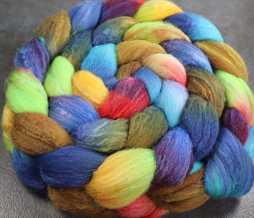 BEACH DAY: Rambouillet Silk Wool Top - 5.2 oz - Hand dyed spinning wool