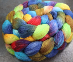 BEACH DAY: Rambouillet Silk Wool Top - 5.2 oz - Hand dyed spinning wool
