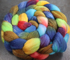 BEACH DAY: Rambouillet Silk Wool Top - 5.2 oz - Hand dyed spinning wool