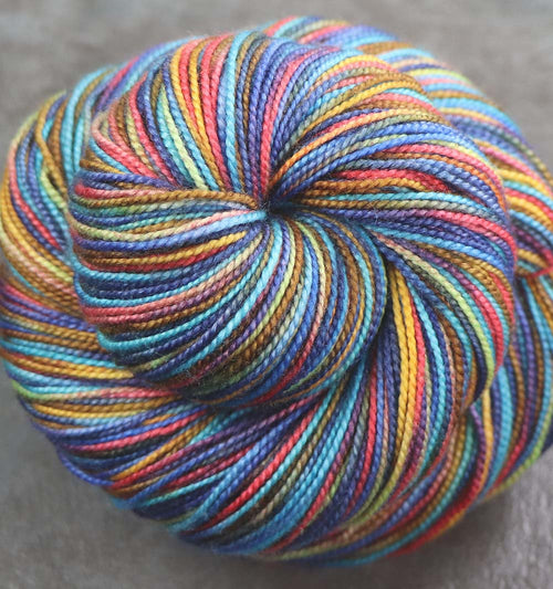 BEACH DAY: SW Merino/Silk - Hand dyed Variegated sock yarn - 600 yards