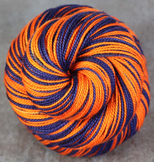 BLUE BURNT ORANGE: SW Merino/Nylon - Self-striping Hand dyed Sock yarn - Tight twist - CHICAGO