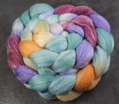 BIFROST: Merino Bamboo Silk roving - 4.0 oz - Hand dyed wool