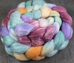 BIFROST: Merino Bamboo Silk roving - 4.0 oz - Hand dyed wool