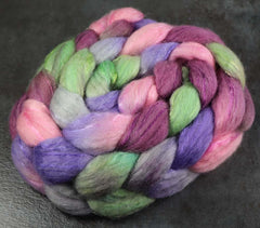 BILTMORE FLOWER GARDEN: Bluefaced Leicester / Sparkle Nylon - 4.0 oz - Hand dyed spinning wool - roving