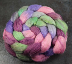 BILTMORE FLOWER GARDEN: Bluefaced Leicester / Sparkle Nylon - 4.0 oz - Hand dyed spinning wool - roving