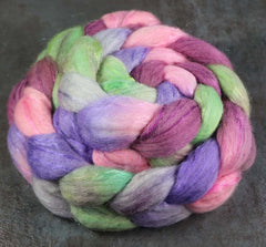 BILTMORE FLOWER GARDEN: Bluefaced Leicester / Sparkle Nylon - 4.0 oz - Hand dyed spinning wool - roving