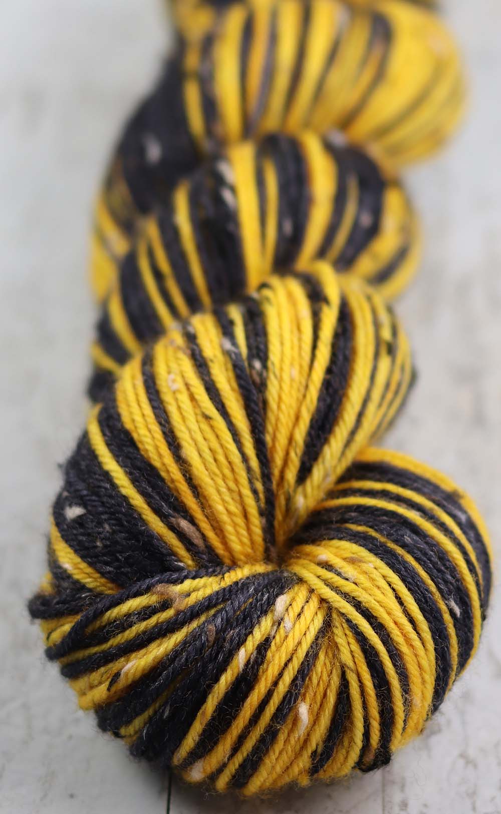 BLACK GOLD: SW Merino Wool/Donegal Tweed - Hand dyed self-striping DK yarn - PITTSBURGH, BOSTON