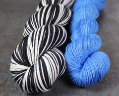 BODIE ISLAND LIGHTHOUSE Sock Set: SW Merino/Nylon - Hand dyed Self-striping & Solid sock yarn