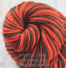 Brown Orange: Self Striping Merino Sock Yarn - Sports Team Colors / Cleveland - Hand Dyed to Order