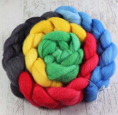THE BEST OF THE BEST: Kent Romney roving - 5.0 oz - Hand dyed spinning wool