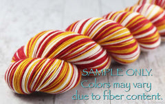Red Gold White: Self Striping Yarn - Dyed to Order - Sports Team / Kansas City, Los Angeles