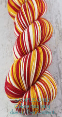 Red Gold White: Self Striping Yarn - Dyed to Order - Sports Team / Kansas City, Los Angeles