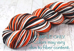 Black Orange: Self Striping Yarn - Dyed to Order - Sports Team / Baltimore, Cincinnati, San Francisco