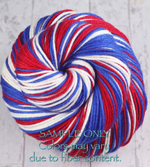 Blue Red White: Self Striping Yarn - Dyed to Order - Sports Team / BUFFALO
