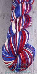 Blue Red White: Self Striping Yarn - Dyed to Order - Sports Team / BUFFALO