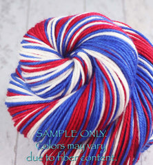 Blue Red White: Self Striping Yarn - Dyed to Order - Sports Team / BUFFALO