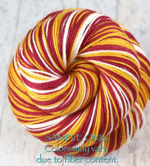 Burgundy Gold White: Self Striping Yarn - Dyed to Order - Sports Team / Washington DC