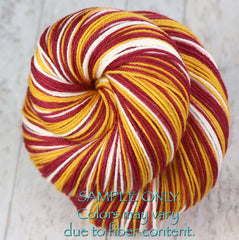 Burgundy Gold White: Self Striping Yarn - Dyed to Order - Sports Team / Washington DC