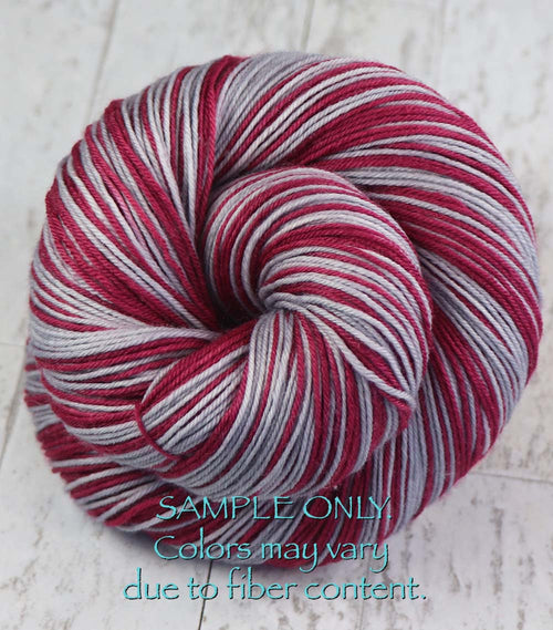 Silver & Bordeaux: Self Striping Merino Yarn - Sorority, Fraternity Colors - Dyed to Order