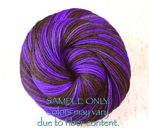 Black & Purple: Self Striping Merino Yarn - Sorority, Fraternity Colors - Dyed to Order