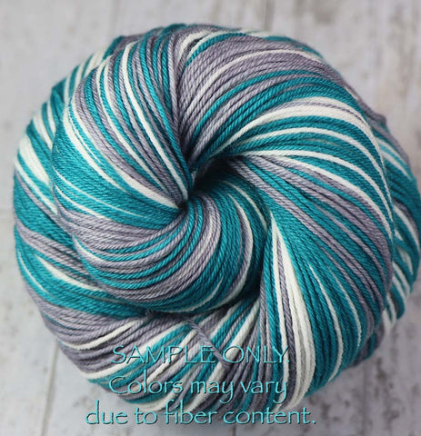 Blue Gray White: Self Striping Yarn - Dyed to Order - Sports Team / Dallas, Connecticut